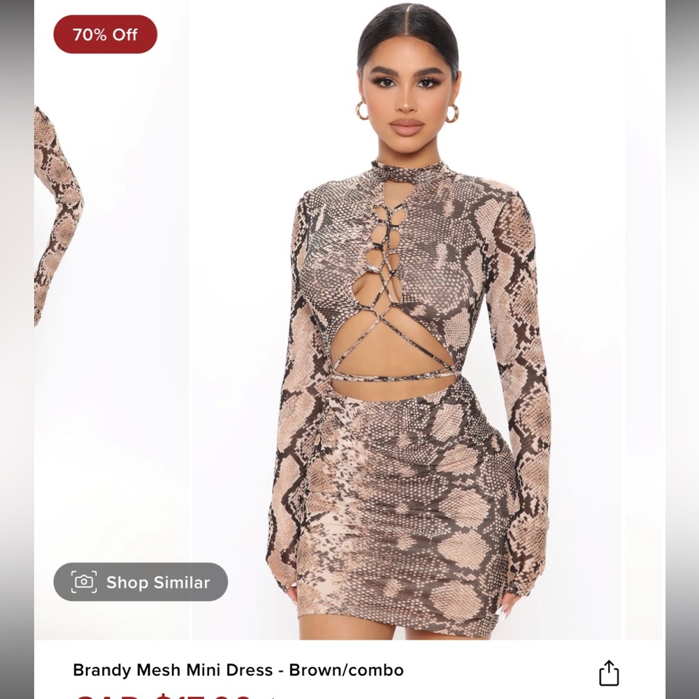 Fashion Nova Brandy Mesh Mini Dress in XS. NWT. Never worn.